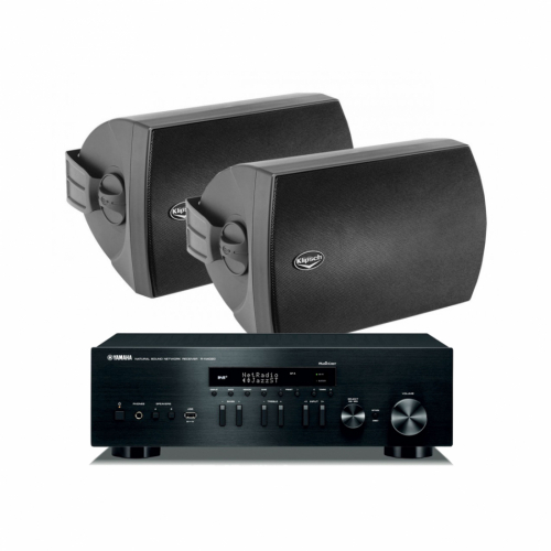Yamaha R-N402D & Klipsch AW-650 Utomhushögtalare, svart par i gruppen Paket / Stereopaket hos Ljudfokus.se (SETAW650PKT3)