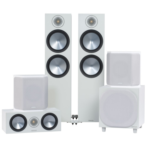 Monitor Audio Bronze 500 6G Hgtalarpaket Hemmabio 5.1 Vitt i gruppen Paket / Hgtalare fr film hos Ljudfokus.se (SETB500PKT6)