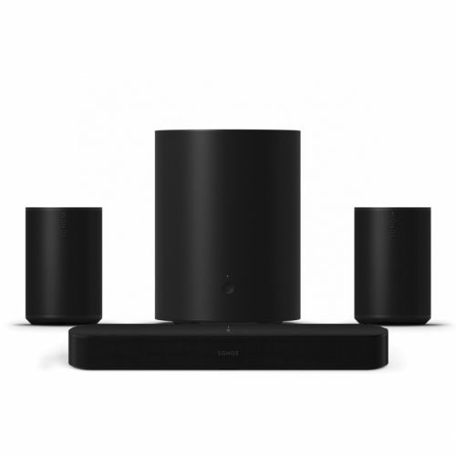 Sonos Beam (gen 2) Dolby Atmos Cinema 5.1.2 med AirPlay & rststyrning, svart i gruppen Paket / Hemmabio - Surroundsystem hos Ljudfokus.se (SETBEAMG2PKT1)