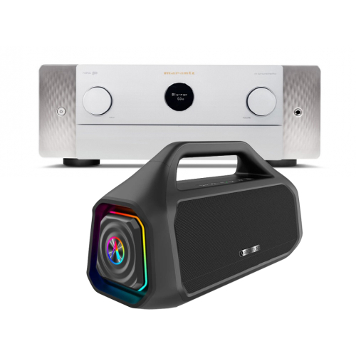 Marantz Cinema 50 Hemmabioförstärkare Silver med Arcsound Steam partyhögtalare i gruppen Förstärkare / Hemmabioförstärkare hos Ljudfokus.se (SETCINEMA50PKT3)