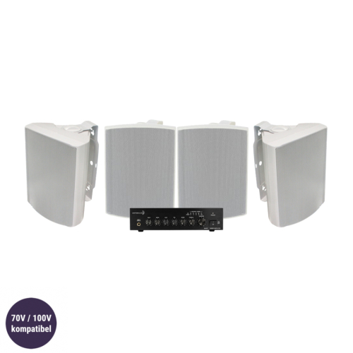 Dayton Audio DA40T med 4st Visaton WB16 Vita, kommersiellt 100V-system  i gruppen Multiroom / Förstärkarpaket hos Ljudfokus.se (SETDA40TPKT1)