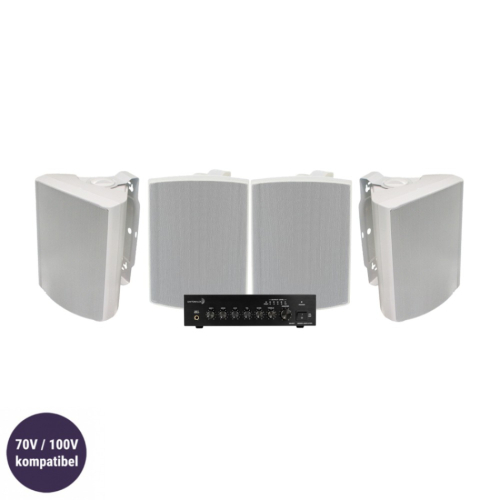 Dayton Audio DA40T med 4st Visaton WB16 Vita, kommersiellt 100V-system  i gruppen Multiroom / Förstärkarpaket hos Ljudfokus.se (SETDA40TPKT1)