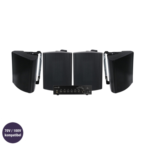 Dayton Audio DA40T med 4st Visaton WB16 Svarta, kommersiellt 100V-system  i gruppen Multiroom / Förstärkarpaket hos Ljudfokus.se (SETDA40TPKT2)