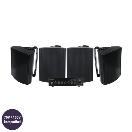 Dayton Audio DA40T med 4st Visaton WB16 Svarta, kommersiellt 100V-system  i gruppen Multiroom / Förstärkarpaket hos Ljudfokus.se (SETDA40TPKT2)