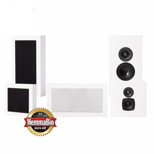 DLS Flatbox Midi Hgtalarpaket Hemmabio 5.0 Vitt i gruppen Paket / Hgtalare fr film hos Ljudfokus.se (SETFBMIDIPKT5)