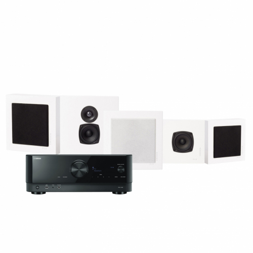 Yamaha RX-V4A & DLS Flatbox Mini On-Wall Hemmabiopaket 5.0 Vitt i gruppen Kampanj / Pskrea hos Ljudfokus.se (SETFBMINIPKT7)