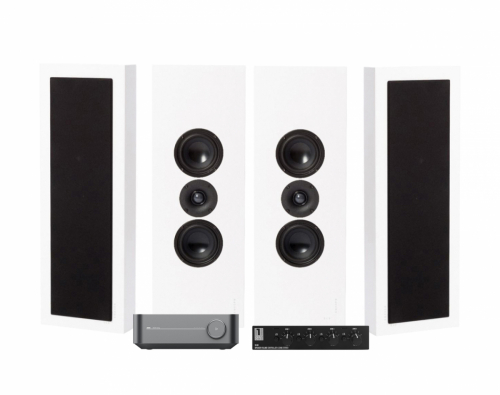 Wiim Amp med SC4B & 2 par DLS Flatbox XL Vita Vgghgtalare i gruppen Kampanj / Pskrea hos Ljudfokus.se (SETFLATBOXXLPKT1)