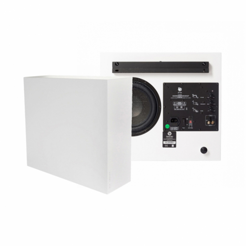 DLS Flatsub Midi väggmonteringsbar aktiv subwoofer, mattvit 2-PACK i gruppen Högtalare / Subwoofers hos Ljudfokus.se (SETFSMIDIPKT1)