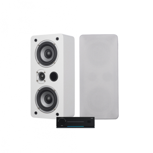 Arylic LA50 & Dynavoice Magic LCR-4 EX v3 Vita Streamingpaket Stereo i gruppen Paket / Hifi - Musikanläggning hos Ljudfokus.se (SETLA50PKT5)