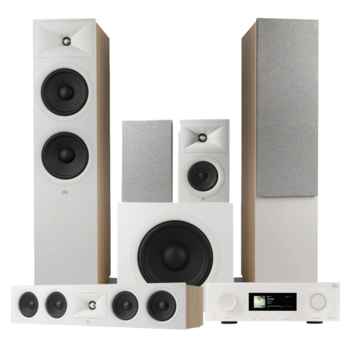 JBL MA7100HP & Stage 280F Hemmabiopaket 5.1 Latte i gruppen Paket / Hemmabio - Surroundsystem hos Ljudfokus.se (SETMA7100HPPKT2)