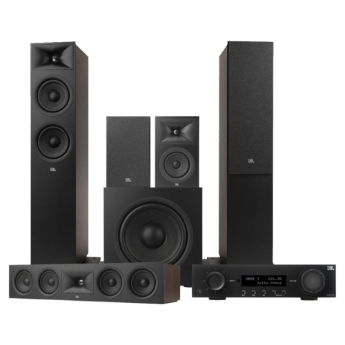 JBL MA710 & Stage 260F Hemmabiopaket 5.1 Espresso i gruppen Paket / Hemmabio - Surroundsystem hos Ljudfokus.se (SETMA710PKT3)