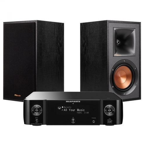 Marantz M-CR511 & Klipsch R-51M, stereopaket i gruppen Paket / Hifi - Musikanläggning hos Ljudfokus.se (SETMCR511BPKT1)