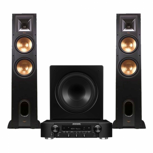 Marantz NR1200 & Klipsch R-28F med Dynavoice CSB-V12 Stereopaket 2.1 i gruppen Paket / Hifi - Musikanläggning hos Ljudfokus.se (SETNR1200PKT1)