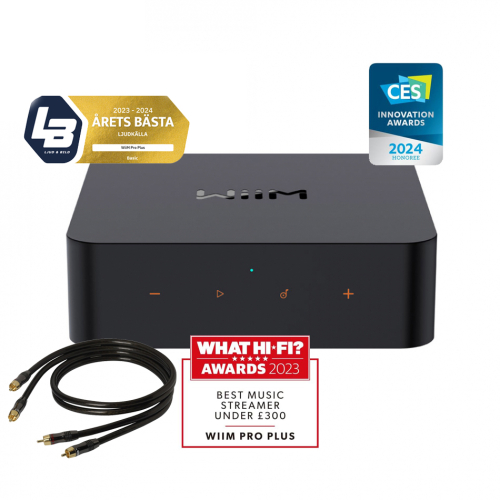 WiiM PRO Plus nätverksstreamer med Real Cable RCA-ljudkabel 0.75 meter i gruppen Multiroom / Nätverksstreamer hos Ljudfokus.se (SETPROPLUSPKT2)