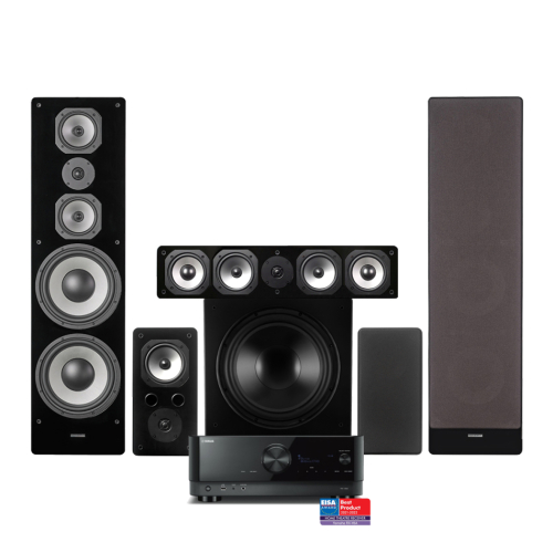 Yamaha RX-V6A & Dynavoice Challenger M-105 EX v4 Hemmabiopaket 5.1 Svart i gruppen Paket / Hemmabio - Surroundsystem hos Ljudfokus.se (SETRXV6APKT9)