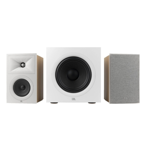 JBL Stage 240B med Stage 200P Högtalarpaket 2.1 Latte i gruppen Paket / Högtalare för musik hos Ljudfokus.se (SETSTAGE240BPKT2)