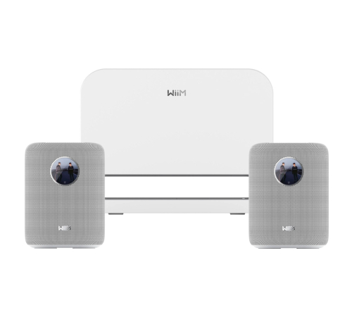 WiiM Sound streaminghögtalare vitt 2-pack med WiM Sub Pro i gruppen Multiroom / Högtalarsystem hos Ljudfokus.se (SETWIIMSOUNDPKT2)