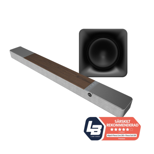 Klipsch Flexus Core 200 Soundbar Hemmabiopaket 3.1 Valnöt i gruppen Högtalare / Soundbars hos Ljudfokus.se (SETXCORE200PKT6)