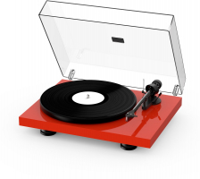 Pro-Ject Debut Carbon EVO vinylspelare med Ortofon 2M Red pickup, pianolackad rd
