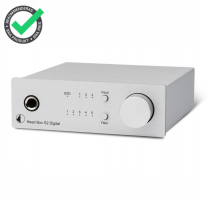 Pro-Ject Head Box S2 Digital hörlursförstärkare med DAC & förstegsutgång, silver