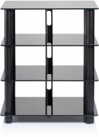 Norstone Epur 4, Hifi-rack med svart stomme och svart glas