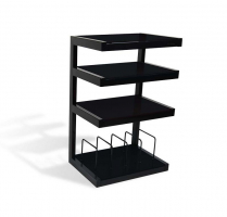 Norstone Esse Hifi Vinyl, svarta hyllor med vinylfack