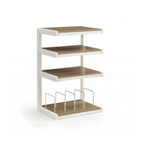 Norstone Esse Hifi Vinyl, mattvit med ekhyllor & vinylfack