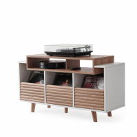 NorStone Oslo Vinyl 1200 mediabnk fr skivspelare & elektronik, ljus ek/vit