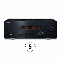Yamaha A-S1200 stereoförstärkare med VU-mätare & Vintage-design, svart