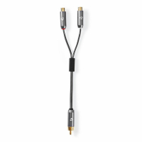 Nedis Y-kabel metallgr, RCA-hane - 2xRCA-hona 0.2 meter
