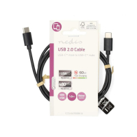 Nedis CCGL60700 USB-C 2.0-kabel, 480 Mbps 60 Watt, svart