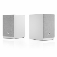 Audio Pro A28 W streaminghögtalare powered by WiiM med HDMI ARC, vitt par
