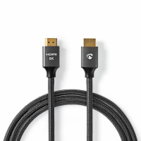 Nedis CVT-B35, HDMI-kabel med Ethernet & 8K metallgrå