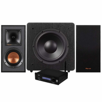 System One A50BT med Klipsch R-41M stativhögtalare & Dynavoice Sub-8, svart