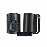 System One A50BT & Polk Audio Atrium 4 Svarta Utomhushögtalare Stereopaket