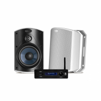 System One A50BT & Polk Audio Atrium 4 Vita Utomhushögtalare Stereopaket