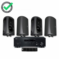 Yamaha R-N402D & 2 par Definitive Technology AW-6500, svarta par