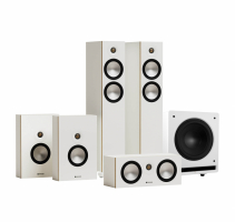 Monitor Audio Bronze 300 7G Högtalarpaket Hemmabio 5.1 Vitt med Dynavoice CSB-V12
