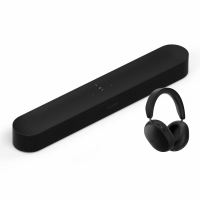 Sonos Beam (gen 2) soundbar med Ace hörlurar, underhållningspaket svart