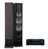 Dynavoice Definition DF-6 Svarta högtalare & Onkyo TX-8270, stereopaket