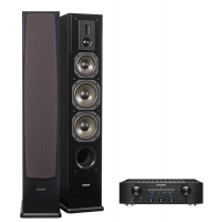 Dynavoice Definition DF-6 Svarta högtalare & Marantz PM7005, stereopaket