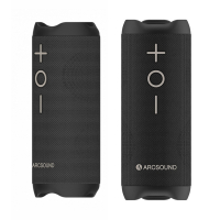 Arcsound EDGE bärbar Bluetooth-högtalare med IPX6-klassning, svart 2-PACK
