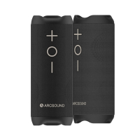 Arcsound EDGE bärbar Bluetooth-högtalare med IPX6-klassning, svart 2-PACK