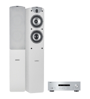 Dynavoice Magic F-5 EX v3 Vita högtalare & Yamaha A-S201, stereopaket