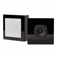 DLS Flatbox Slim Mini vägghögtalare, pianosvart stereopar