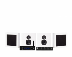 System One A50BT med SC4B & 2 par DLS Flatbox Mini Vita Vgghgtalare