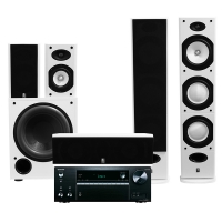 System One H388 Vitt 5.1 Högtalarpaket med W-12 & Onkyo TX-NR575E