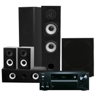 System One HCS-6 Svart 5.1 Högtalarpaket med W-10 & Onkyo TX-NR575E