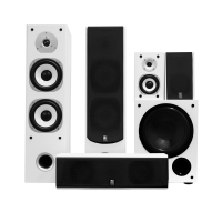 System One HCS-6 Vitt 5.1 Högtalarpaket med W-10