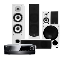 System One HCS-6 Vitt 5.1 Högtalarpaket med W-10 & Harman/Kardon AVR151S